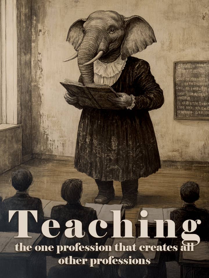 Insegnare è l'unica professione che crea tutte le altre professioni - Stampe d'Arte per Insegnanti ed Educazione - Opera d'Arte 8"x10" per Cornice 11"x14" per la vendita all'ingrosso da parte di Mowbi