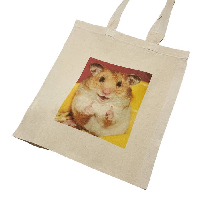 ZZZEBRAAA LIMITED - Venta al por mayor Bolsa grande - Unisex - Bolsa de mano divertida con memes con el pulgar hacia arriba de hámster