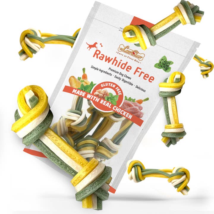LuvChew Rawhide-Free Triple Floss Dental Treats with Sweet P for wholesale by WholeChew