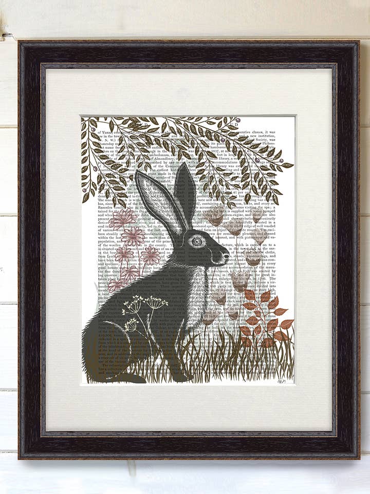 Country Lane Hare 1 Earth Book Print / Art Print / Wall Art for wholesale by FabFunky Ltd