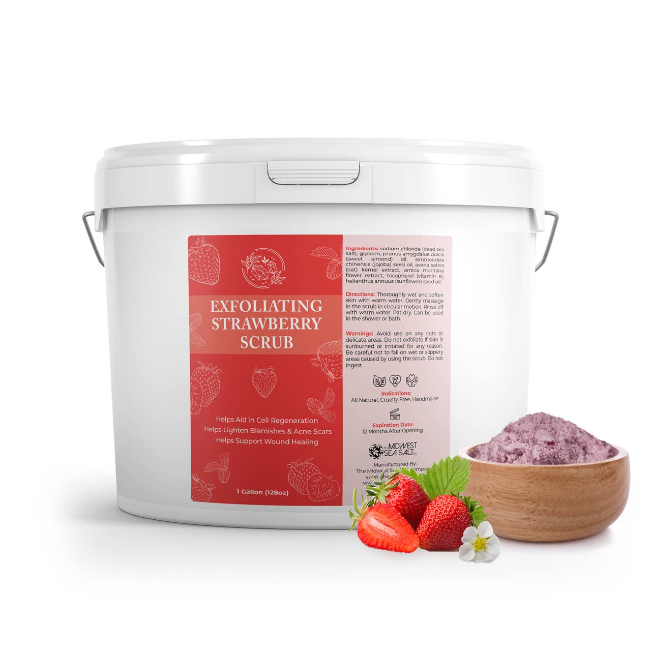 The Midwest Sea Salt Company - Wholesale Body Scrub/Exfoliant - Exfoliating Strawberry Body Scrub - 128oz4
