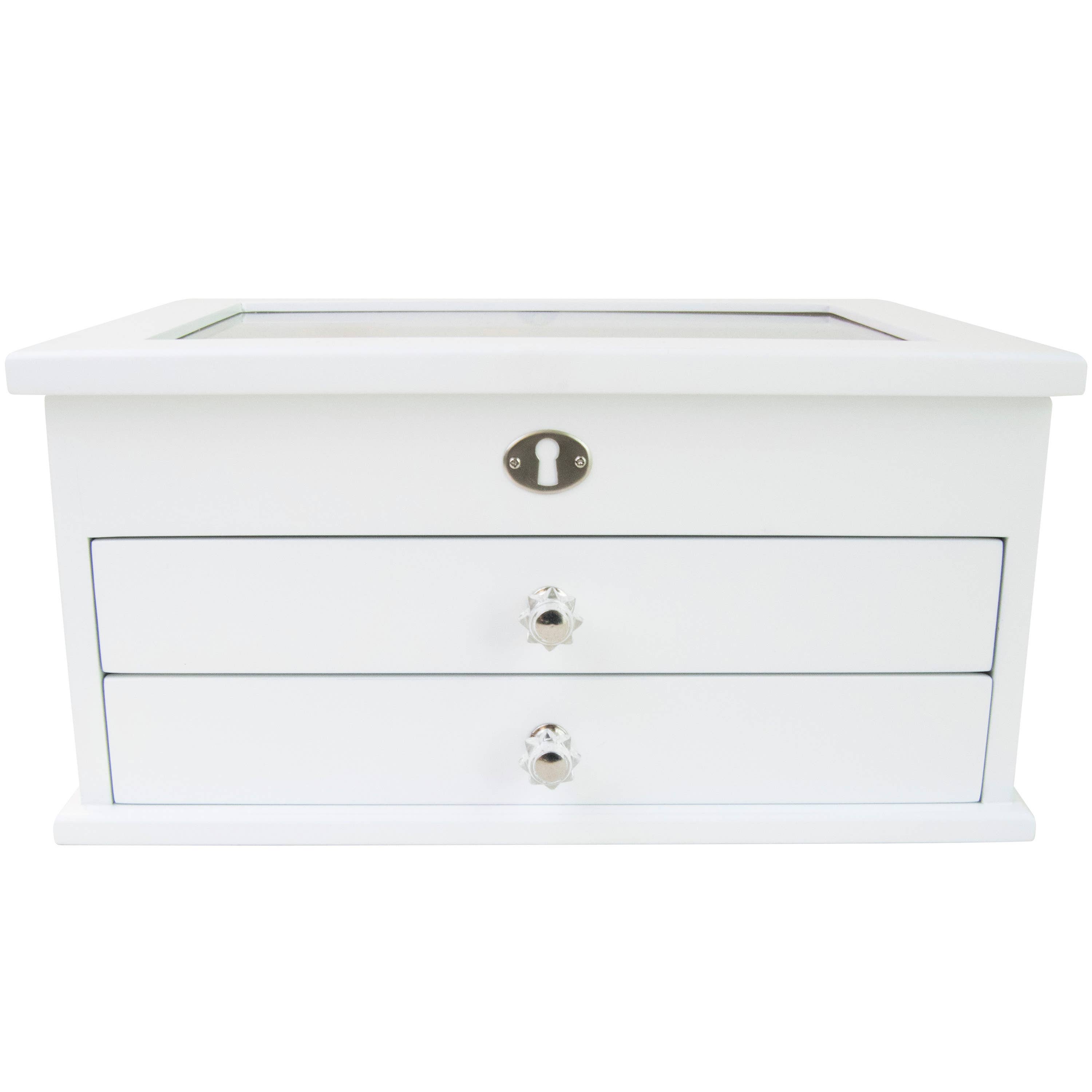 Mele and Co - Wholesale Jewelry Box/Organizer - Mele and Co Lili Glass Top Wooden Jewelry Box2