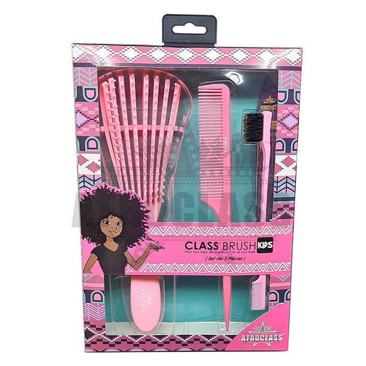 AFROCLASS - Wholesale Hair Brush/Comb - Class Brush Kids Kit (3-Piece Set)1