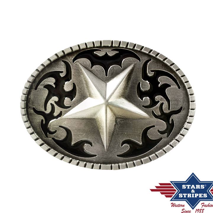 Hebilla de cinturón estilo western elaborada con efectos de esmalte para venta al por mayor de Stars & Stripes®