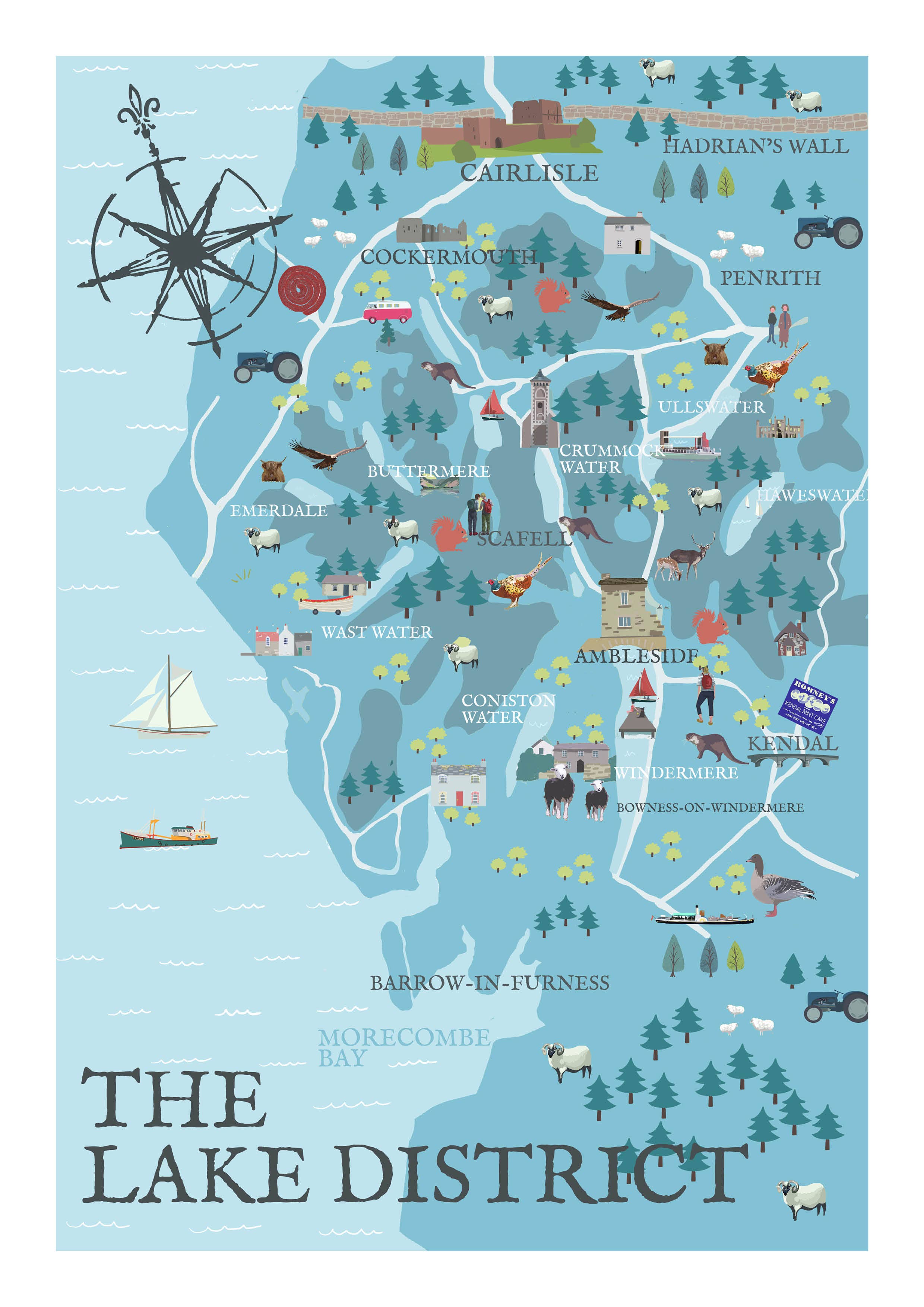 BETTY BOYNS MAPS - Vendita all'ingrosso Calamite - Magnete da Frigo con Mappa Illustrata23