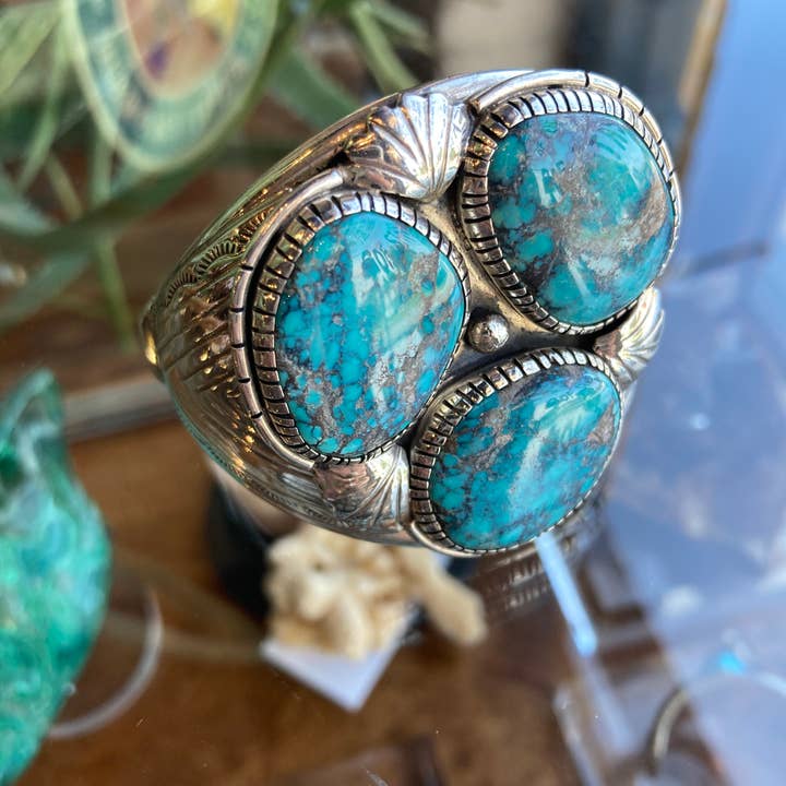 Vintage Triple Turquoise Cuff for wholesale by Rainbow Trading Post