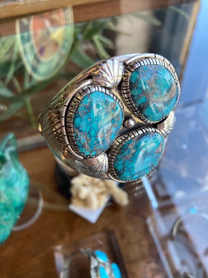 Vintage Triple Turquoise Cuff for wholesale by Rainbow Trading Post