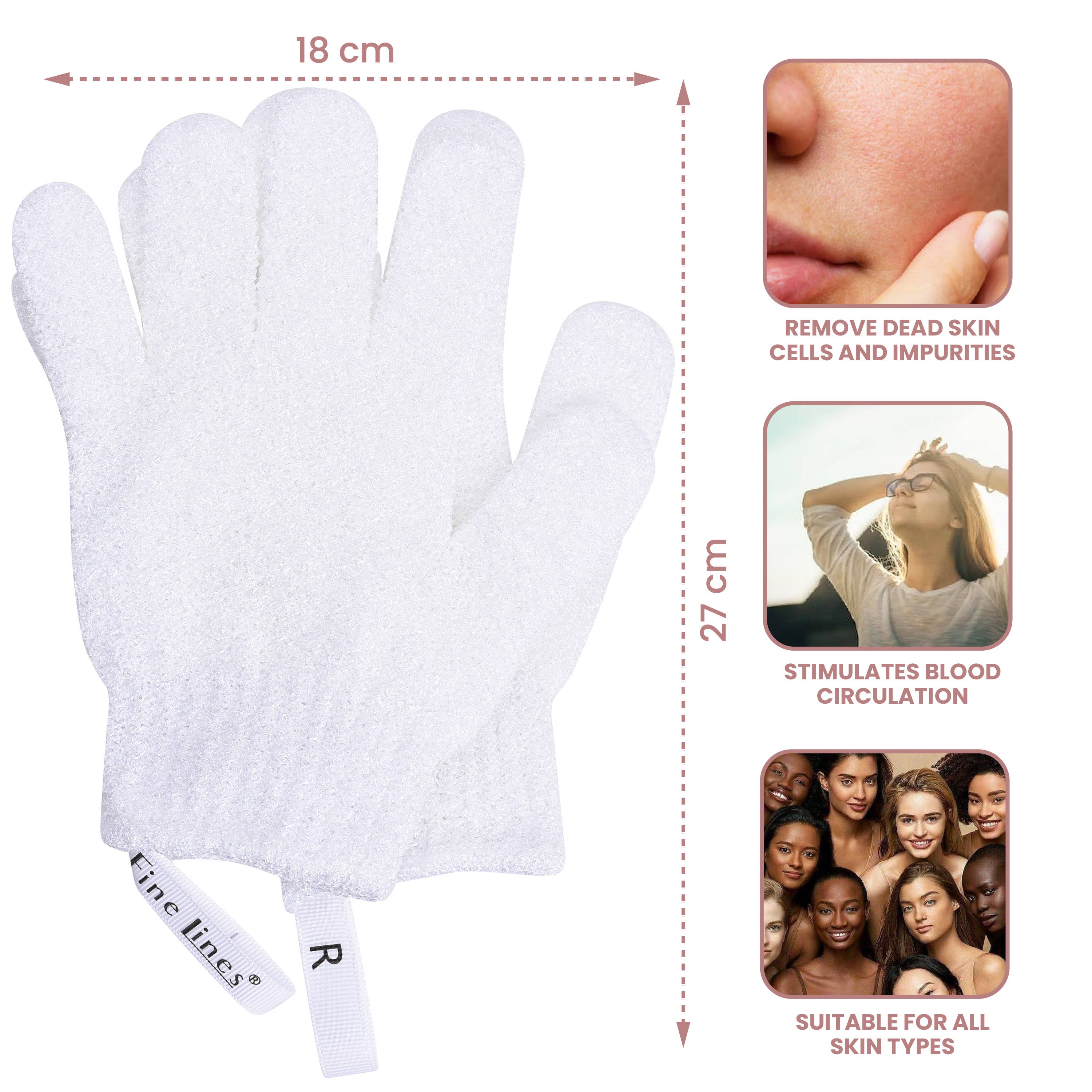 Fine Lines (UK) Ltd – wholesale Exfoliating gloves/mitts – Exfoliating Gloves - White1