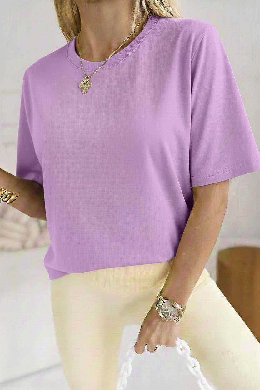 ESTEE BROWN - Wholesale T-Shirt - Women's - Large basic plain T-shirt - 2206U6