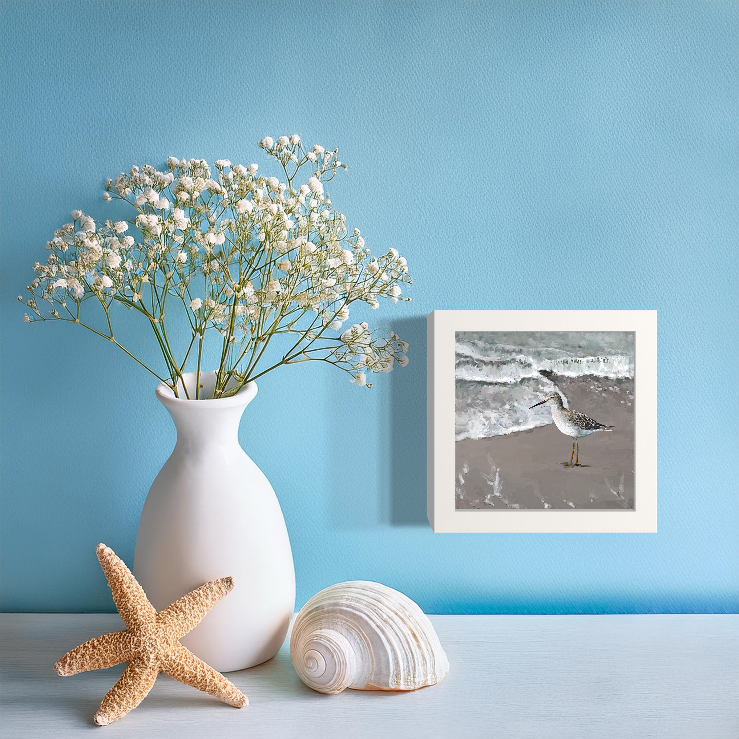 Cathy Walters Art - Wholesale Art Print - Sandpiper Happy Square™1