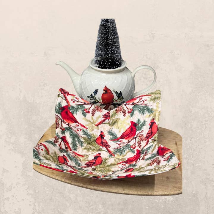 Sheryl's Stitchery Niche - Wholesale Kitchen Storage/Organizer - Cardinals on Pine Branches Microwave Fabric Bowls Set0