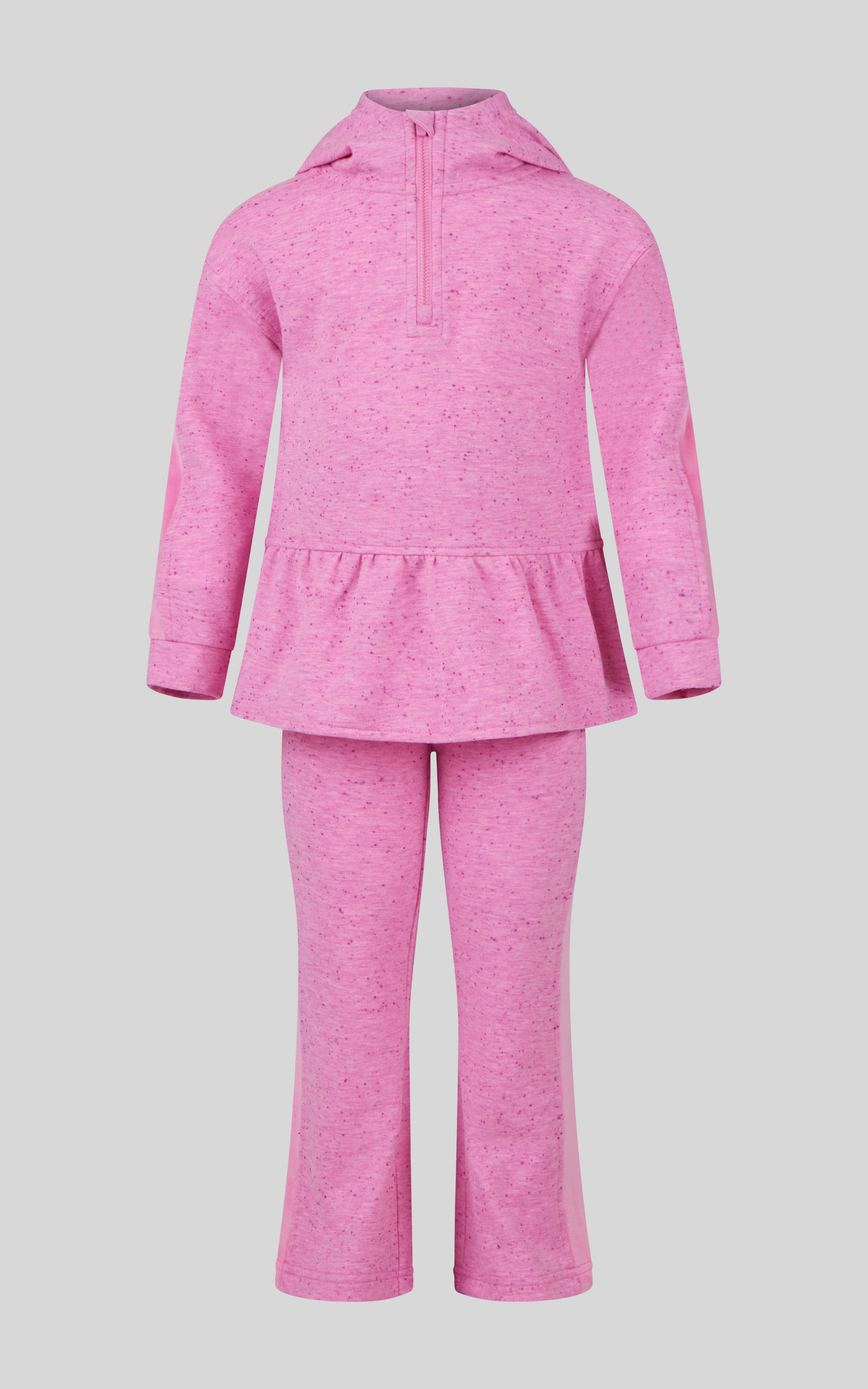 90 Degree by Reflex & Yogalicious - Wholesale Top & Pant Set - Kids - Little Girls Confetti Half Zip and Flare 2 PC Set3