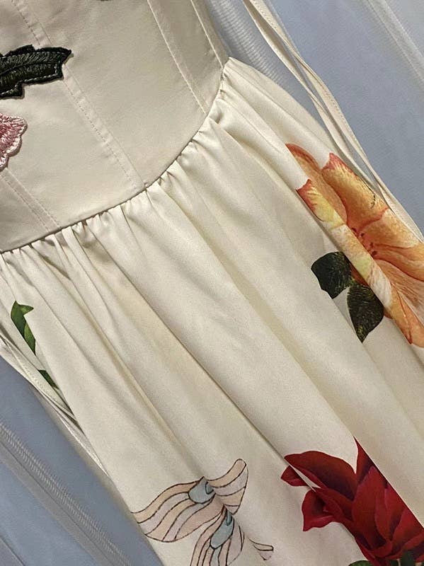 Multicolore Robe d'été à bretelles brodée 3D SY112 en vente sur Faire8