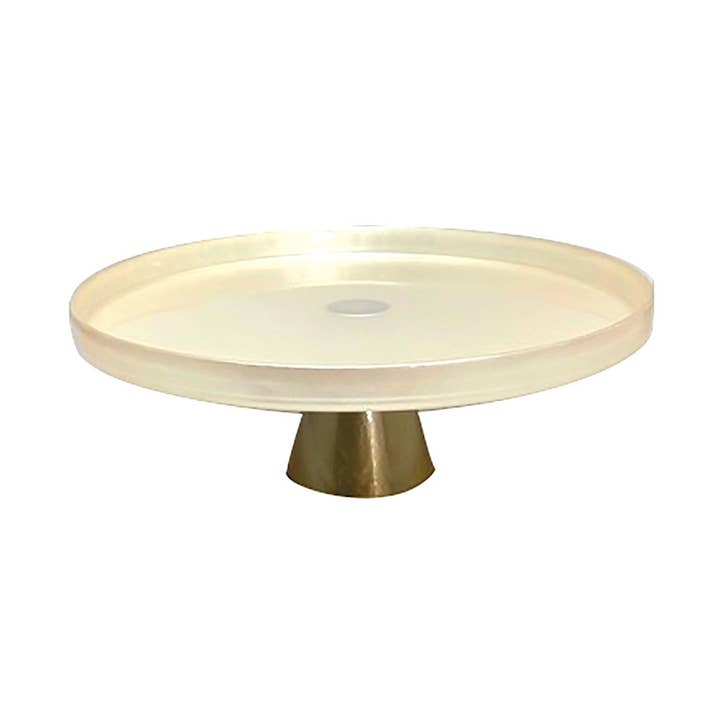 Vaniljfärgad kakställning med guldbas, höjd 28 cm för wholesale av AULICA