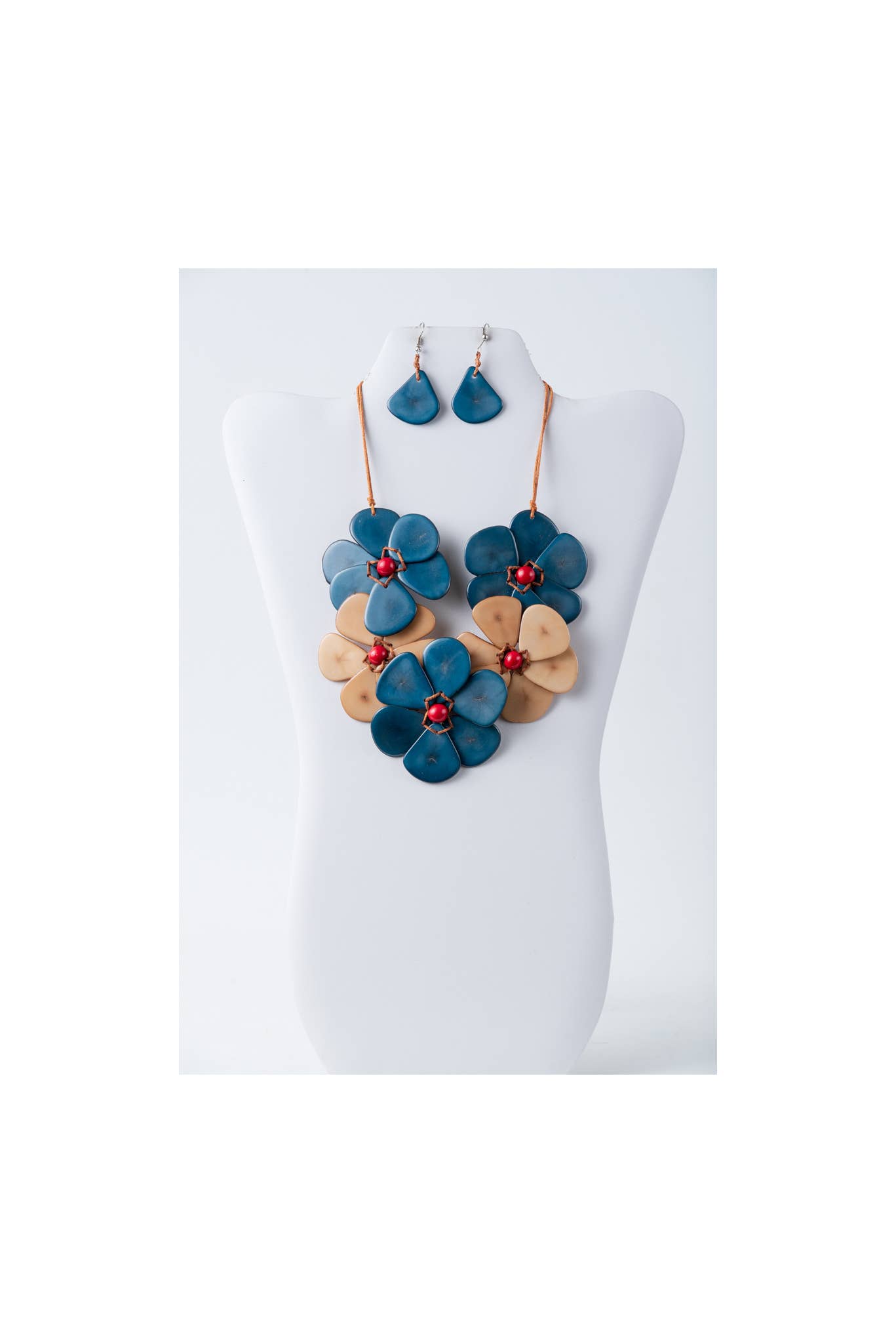 TaguArtsy - Vente Parures de bijoux - Ensemble de colliers Tagua bio Becca Flower25