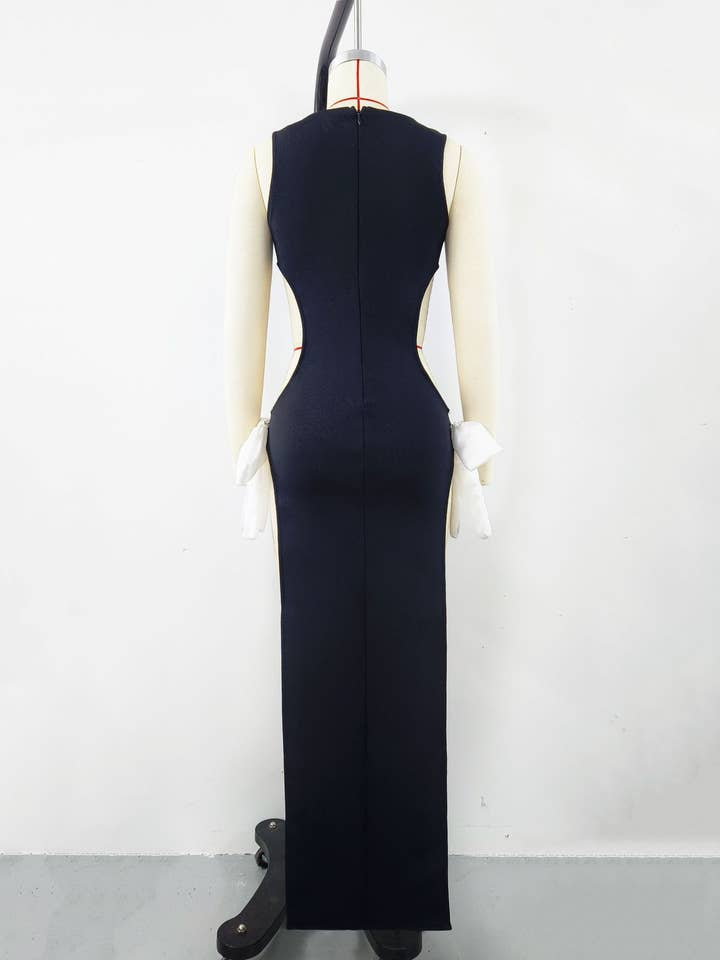 Sanyao Fashion - Wholesale Dress - Women's - SY065 Sultry Bow-Accent Slit Knit Dress - Spring/Summer9