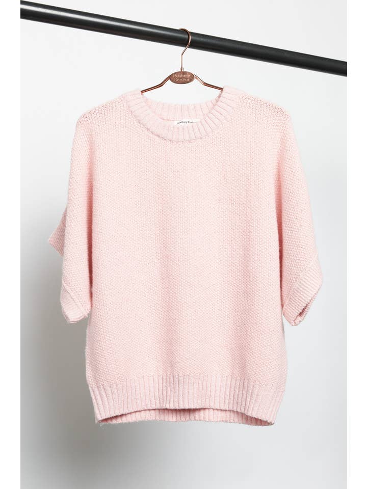 Newbury Kustom - Wholesale Knit Top - Women's - 11287-Half Sleeve Loose Fit Knit Top1