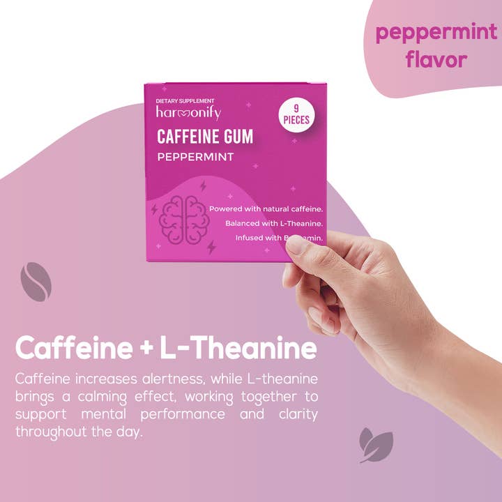 HARMONIFY - Wholesale Kauwgom - HARMONIFY Energie & Focus Kauwgom (54 Stuks) – Suikervrij met L-Theanine, Natuurlijke Cafeïne en Vitaminen B12 & B6 – Focus & Mentale Helderheid – Keto & Veganistisch, Pepermunt Smaak4