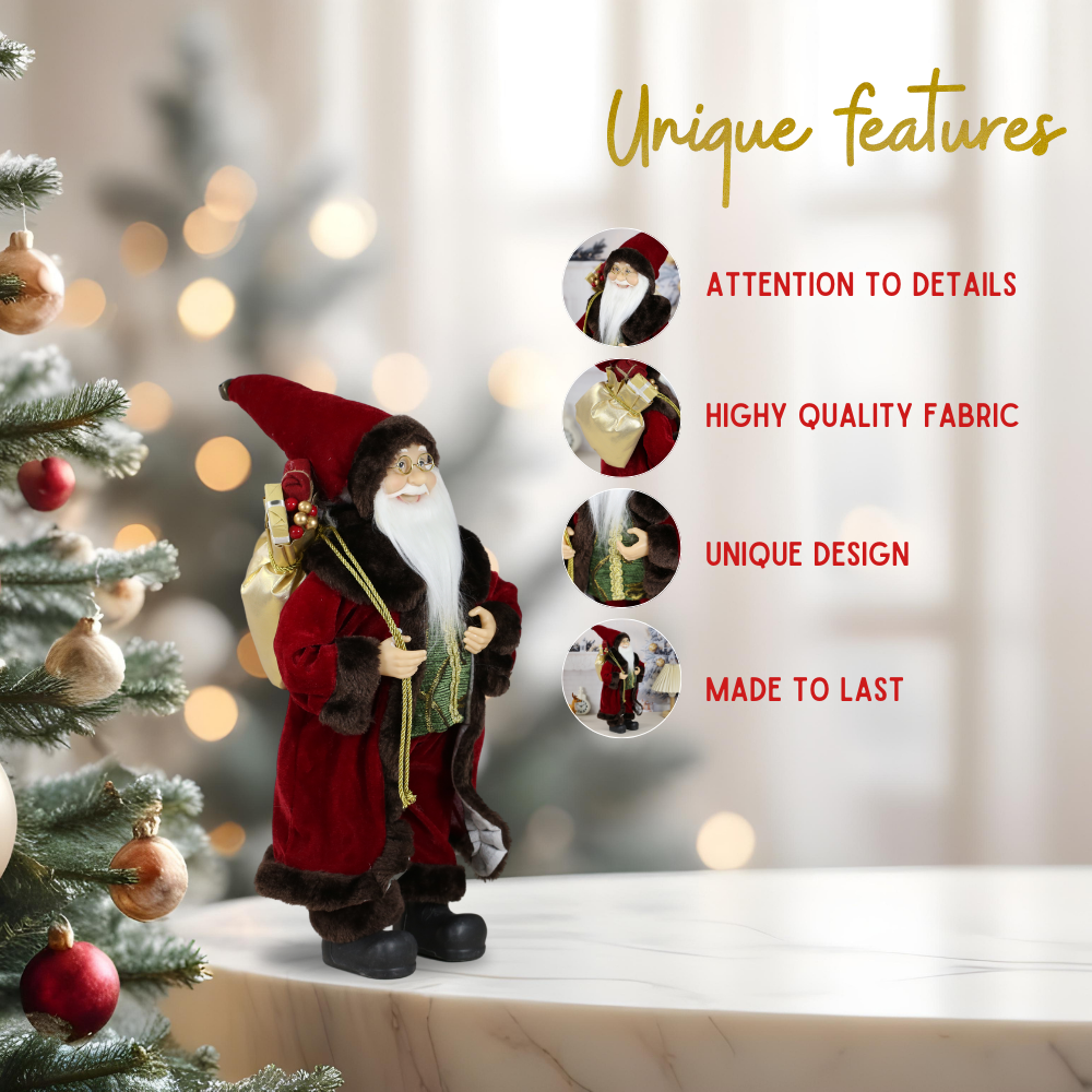 SINT - Wholesale Christmas Decoration - SINT 18 Inch Christmas Standing Santa Claus Doll Statue Figurine Ornament2