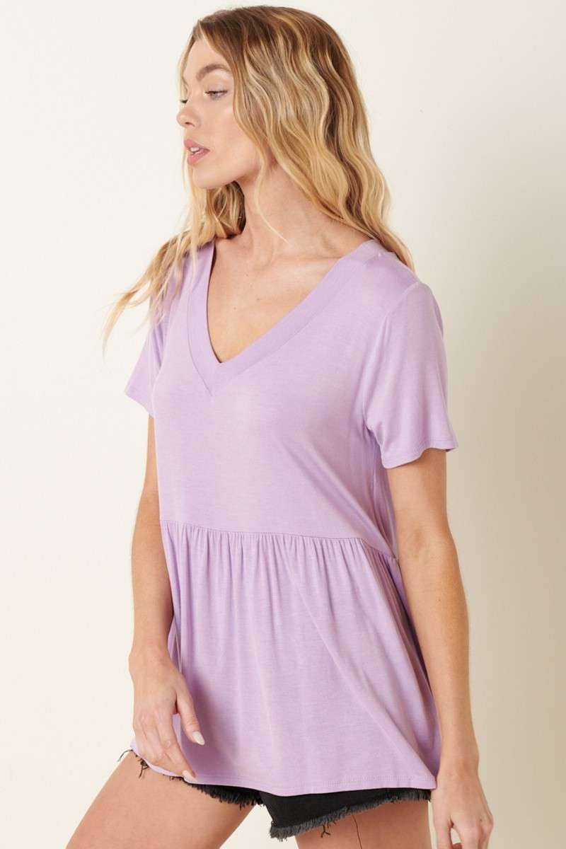 mittoshop - Wholesale Tunic - Women's - BT8128-BAMBOO V-NECK BABYDOLL TOP19