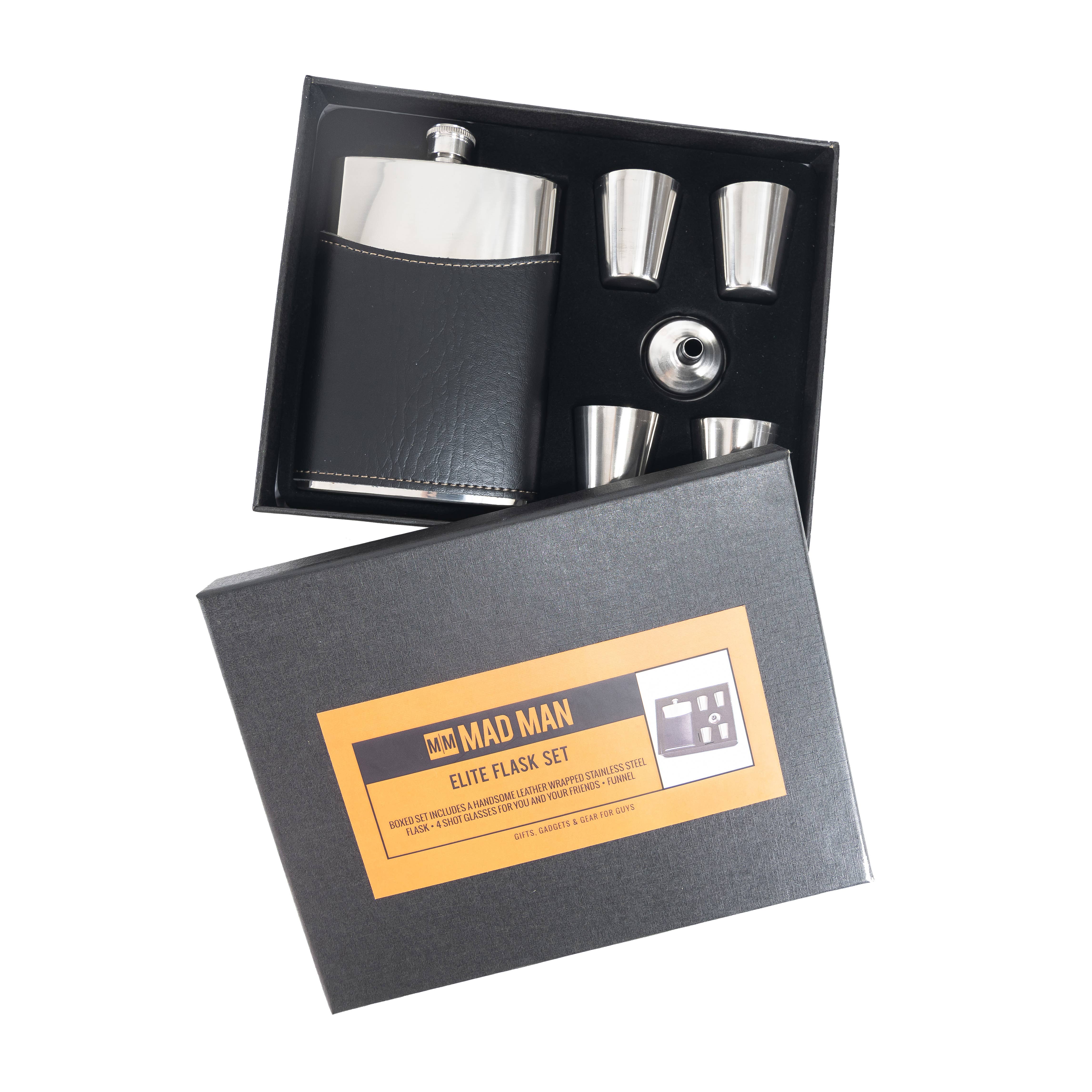 Mad Man - Wholesale Flask - Elite Flask Set - Black1