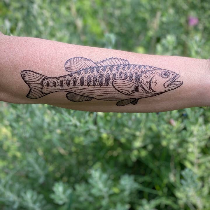 NatureTats - Vente Tatouages temporaires - Tatouage temporaire Bass Fish1