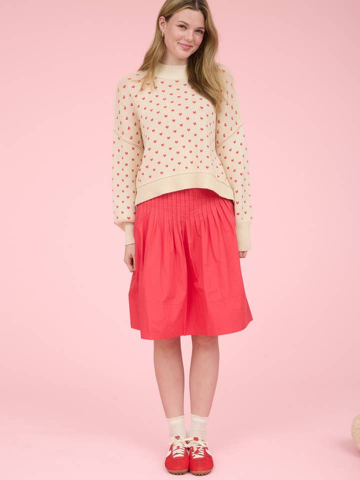 Blu Pepper - Wholesale Knit Sweater - Women's - HEART PATTERN DROP SHOULDER KNIT PULLOVER SWEATER4