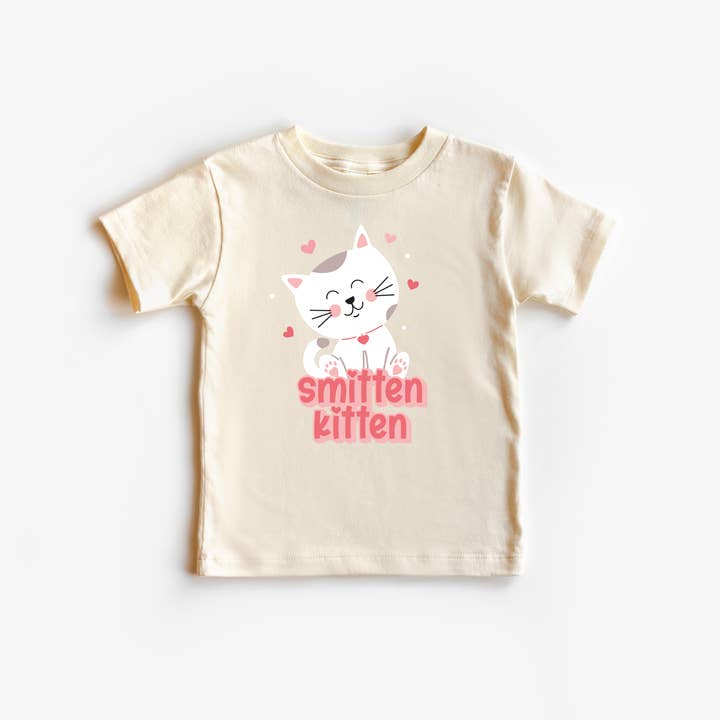 Benny & Ray Apparel - Wholesale Screen Printed T-Shirt - Kids - Smitten Kitten Cat Valentines Day Shirt Toddler and Youth