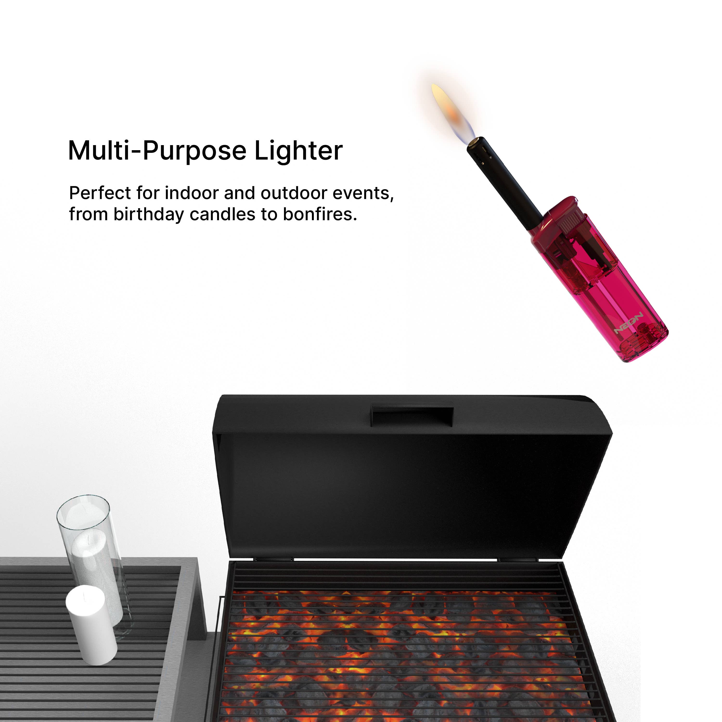 MK Lighter Company - Vendita all'ingrosso Accendini - Accendini a Fiamma Regolare Ricaricabili Neon 6BL6