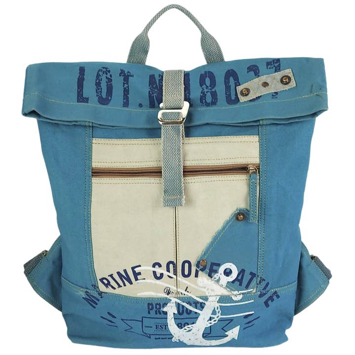 Sac à dos urbain végétalien Sunsa en toile avec motif Martim pour la vente par Sunsa