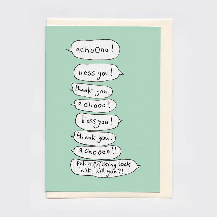 Achoo Get Well Soon Card | Funny Get Well Soon Card for wholesale by The Curious Pancake