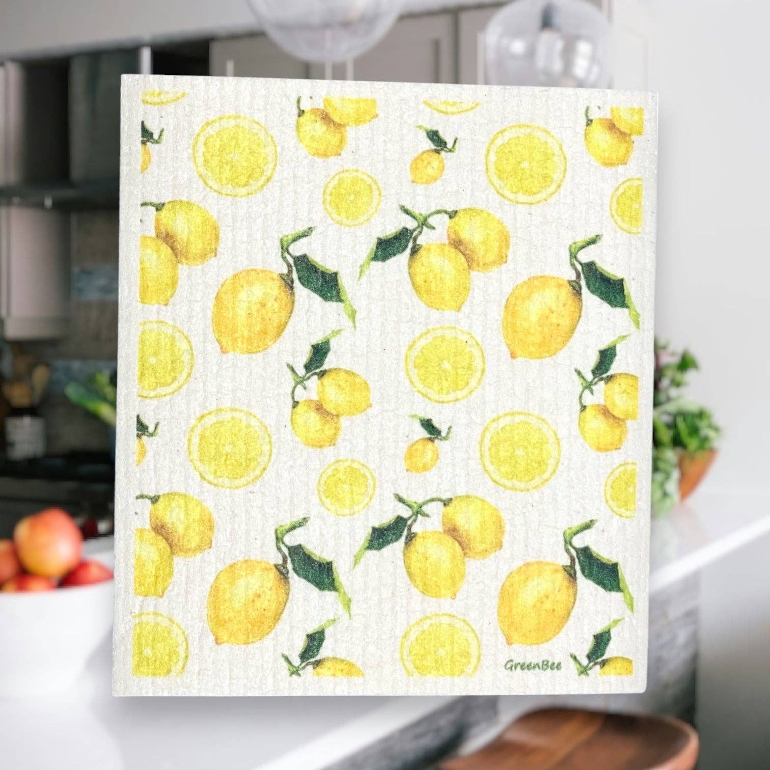 Green Bee Tea Towels - Wholesale Dishcloth - Lemon Pattern Towel | Kitchen Cloth | Swedish Dish Cloth1