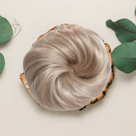 Human Hair Bun Scrunchie | Color 60A for wholesale by Beauty By Echika