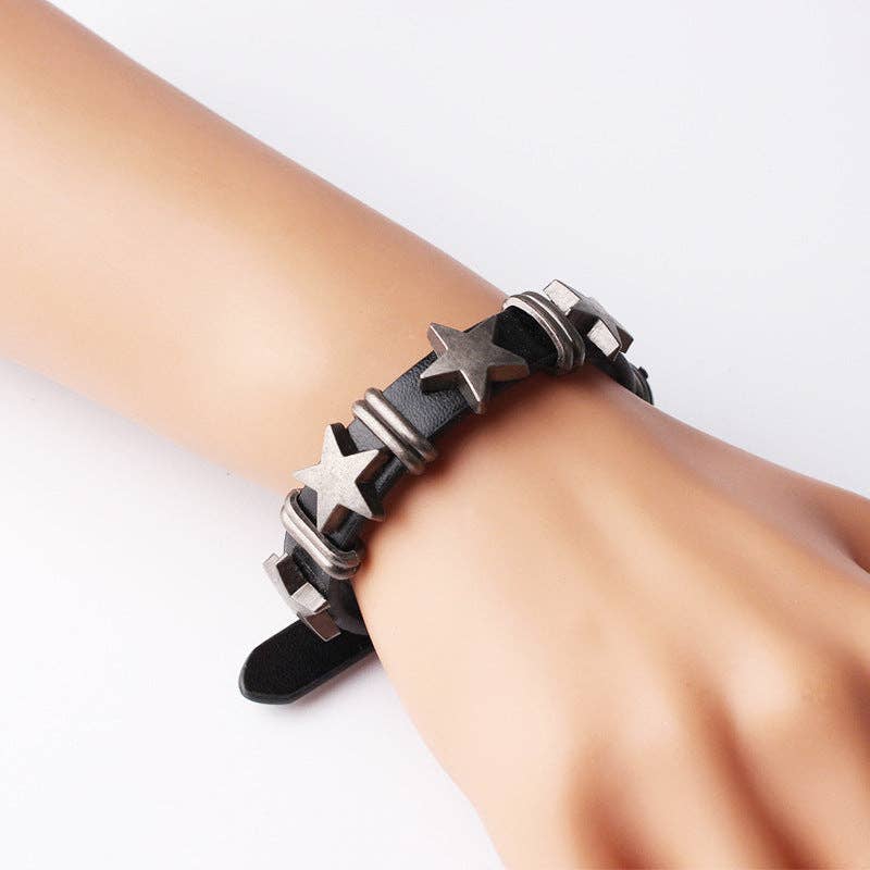 alberalkirk - Vente Bracelets maillon et chaîne - Bracelet en alliage étoile à cinq branches style punk S5P6105