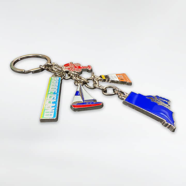 Commonwealth Souvenirs - Wholesale Keychain - Unisex - Rhode Island Dangle Charms Keychain1