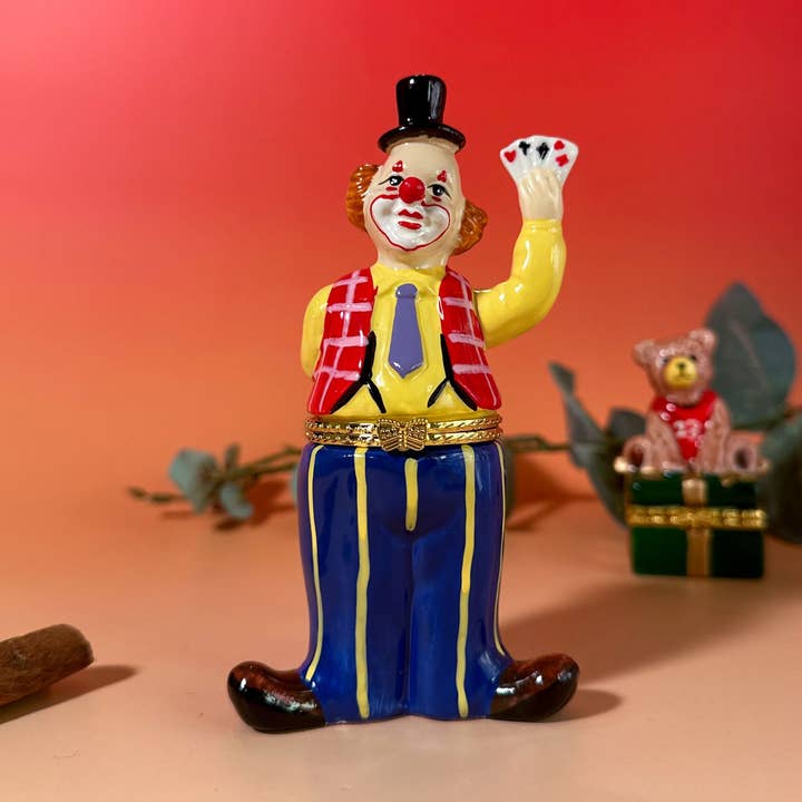 Clown Playing Cards Hand Painted Trinket Box for wholesale by 3PercentMarket