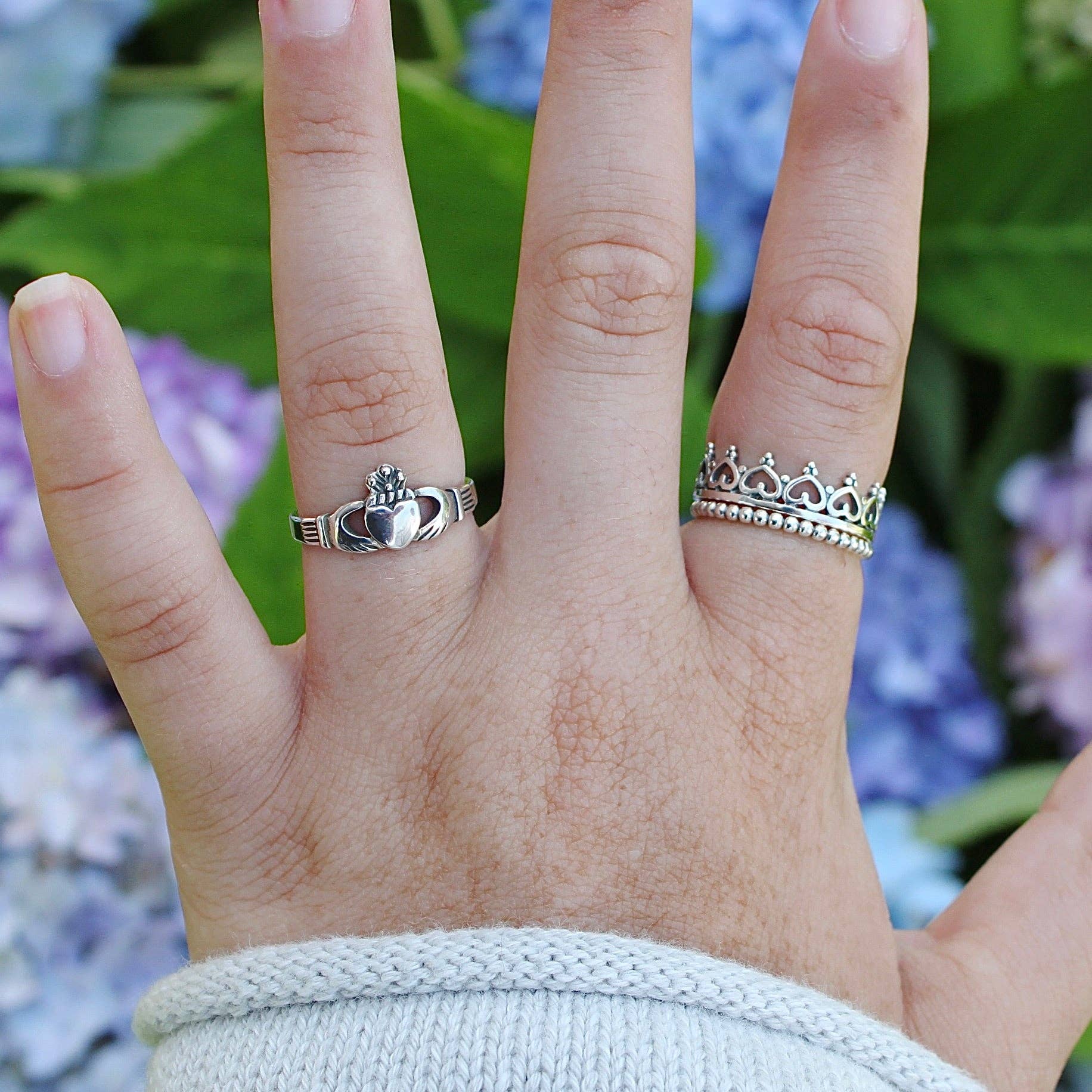 Moonrise Jewelry - Wholesale Band/Stacked Ring - R-26 Large Claddagh Ring3