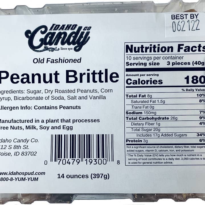 Idaho Candy Co. - Wholesale Brittle - Peanut Brittle - Tub - 14oz2