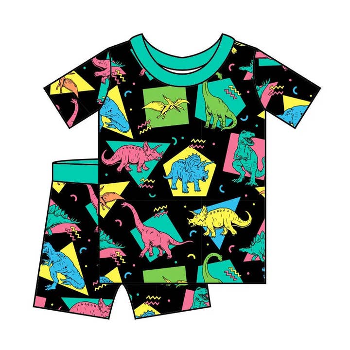 Dinosaurer ikke krølle | Todelt pyjamassæt med korte ærmer for engroshandel hos KB Collections