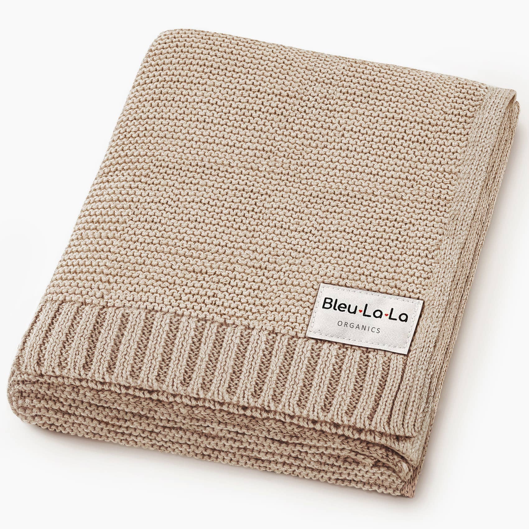 Bleu La La - Wholesale Receiving Blanket - Baby - Heritage Knit 100% Organic Cotton Swaddle Baby Blanket2