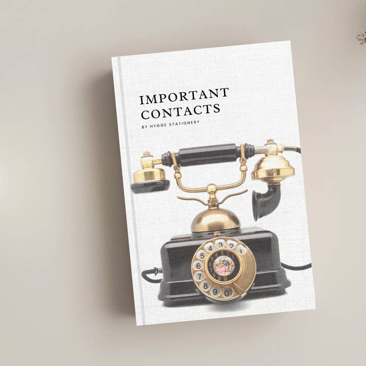 IMPORTANT CONTACTS, Notebook for wholesale by My Hygge Shop