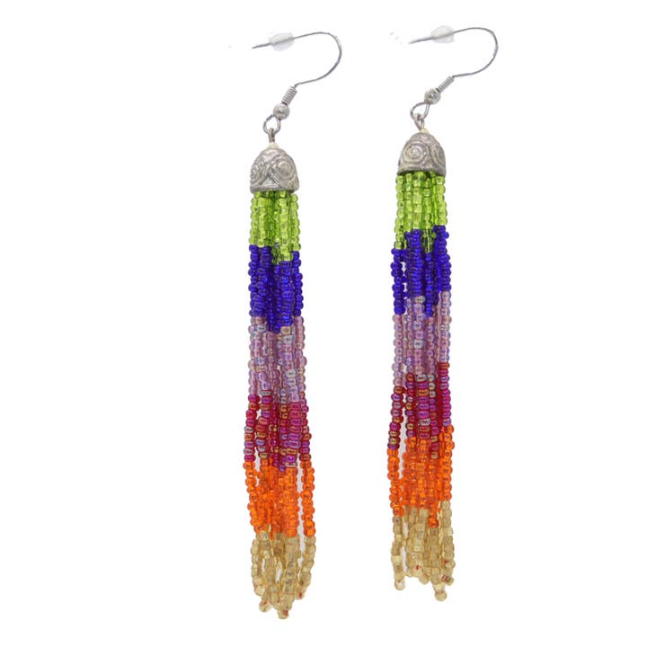 Beaded Tassel Shoulder Duster Earring - PAIR for wholesale by Natalia