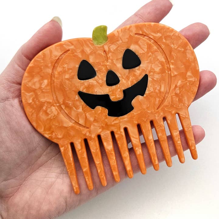 Pumpkin wide-tooth comb for wholesale by These Things