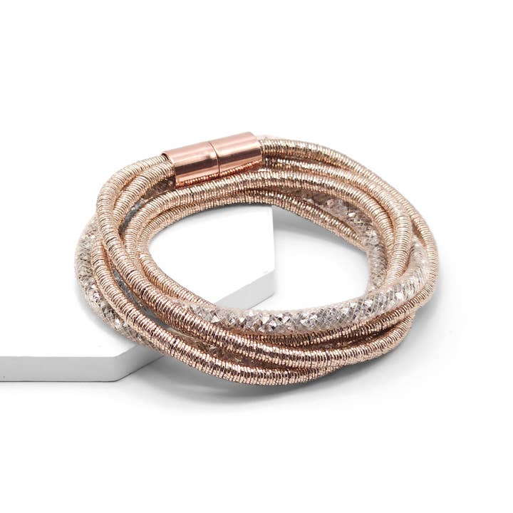 Trinity Gleam - Rose Gold Bracelet for wholesale by Sunset Marsh LLC