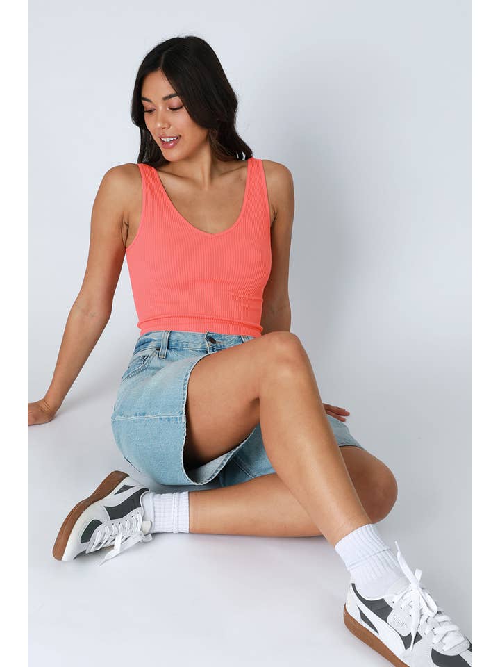NIKIBIKI - Wholesale Knit Top - Women's - NS8152 - Reversible Ribbed Crop Top