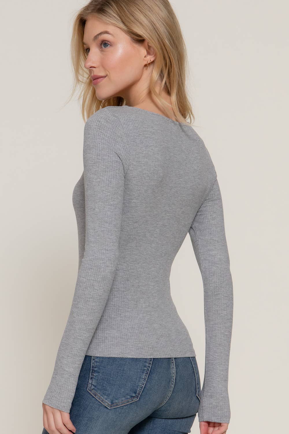 Active Basic | Active USA - Wholesale Knit Top - Women's - Long Sleeve Round Neck Double Layer Tee21