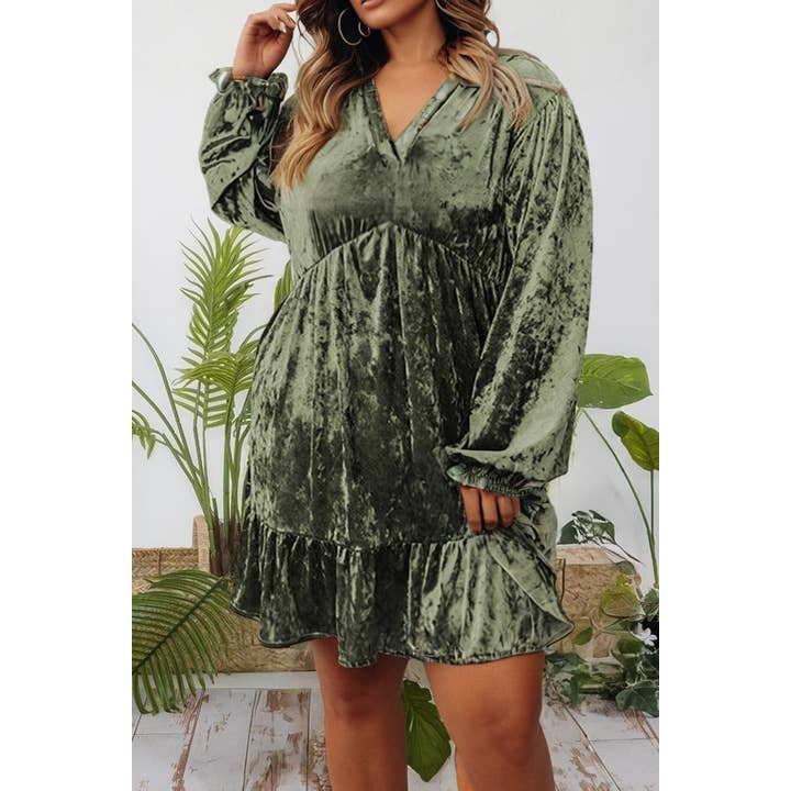 Plus Size Velvet Babydoll Mini Dress with Puff Sleeve and other Purchase Wholesale plus fashion. Free Returns & Net 60 Terms on Faire trending on Faire.
