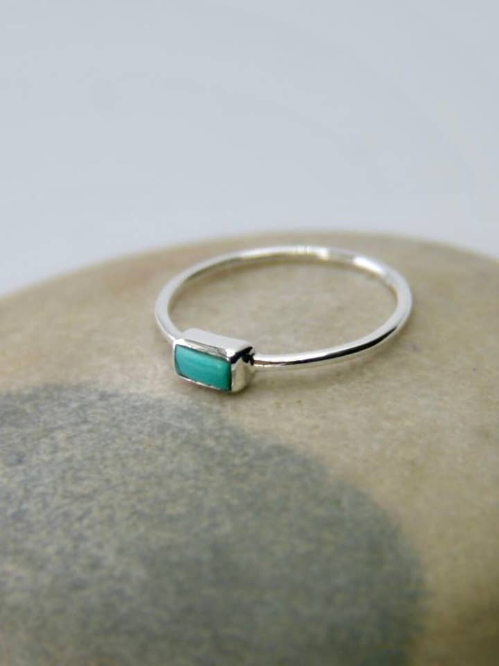 Anel de Pedra de Nascimento de Dezembro - Crie o seu próprio Conjunto de Anéis - Turquesa em Prata de Lei por atacado de Heart and Lotus Sterling Silver Jewelry