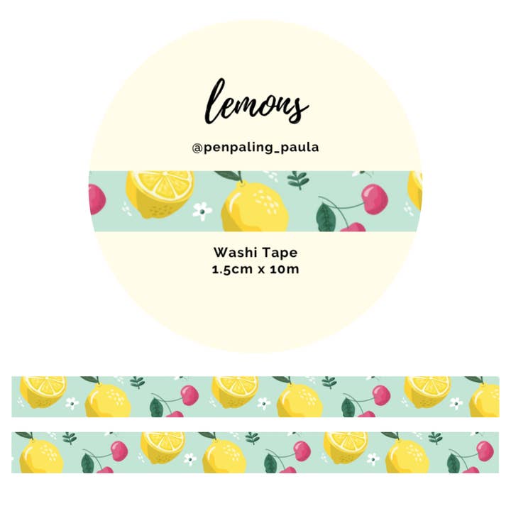 Lemons - Washi Tape for wholesale by Penpaling Paula