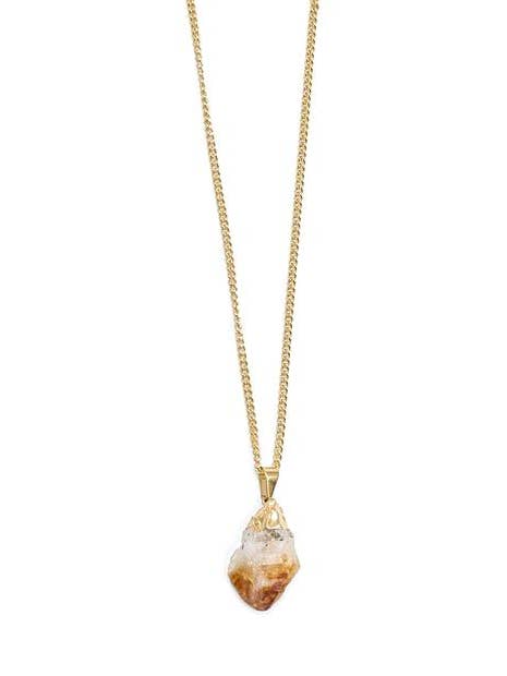 Necklace with citrine gold-plated for wholesale by Crystal and Sage